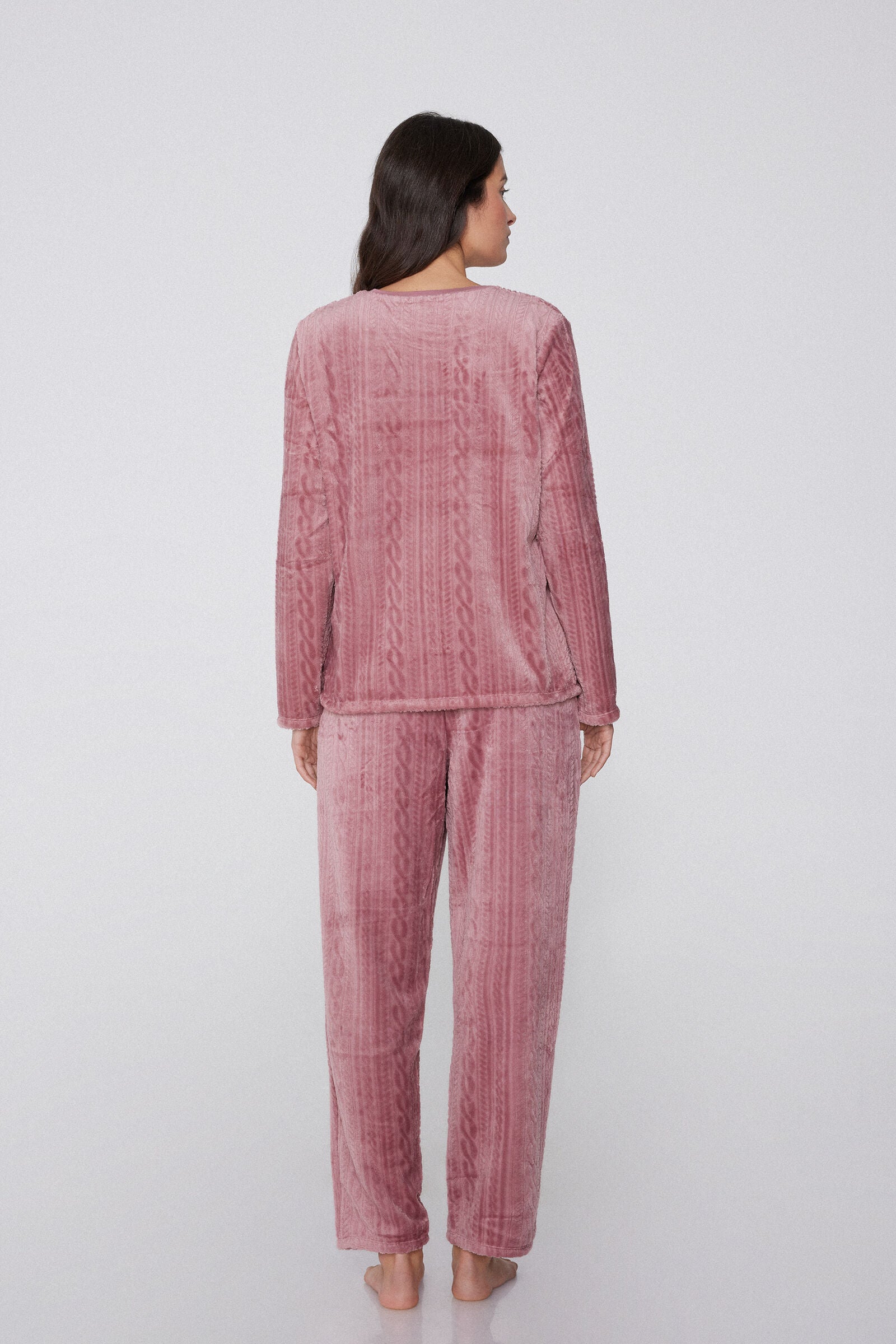 סט פיג'מה פליז Braid Print