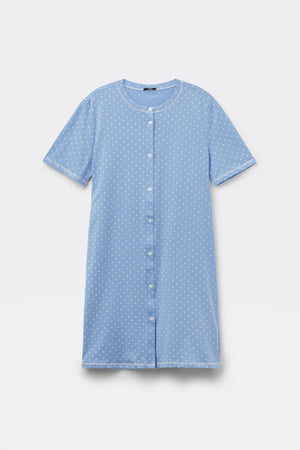 כותונת לילה קצרה בסגירת כפתרה  Polka Dot