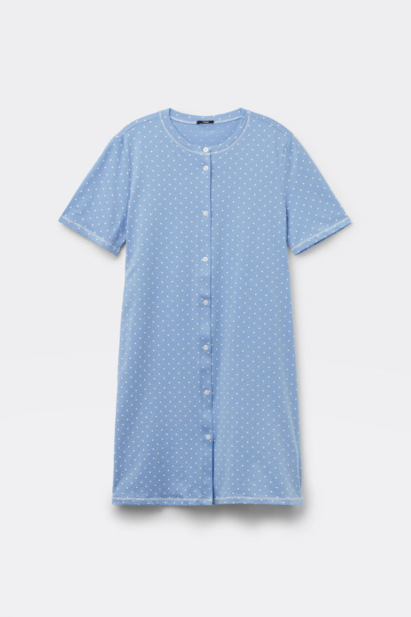 כותונת לילה קצרה בסגירת כפתרה  Polka Dot