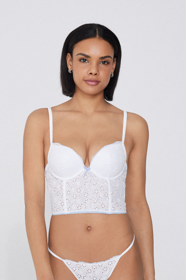 מחוך פוש אפ כותנה Broderie Anglaise