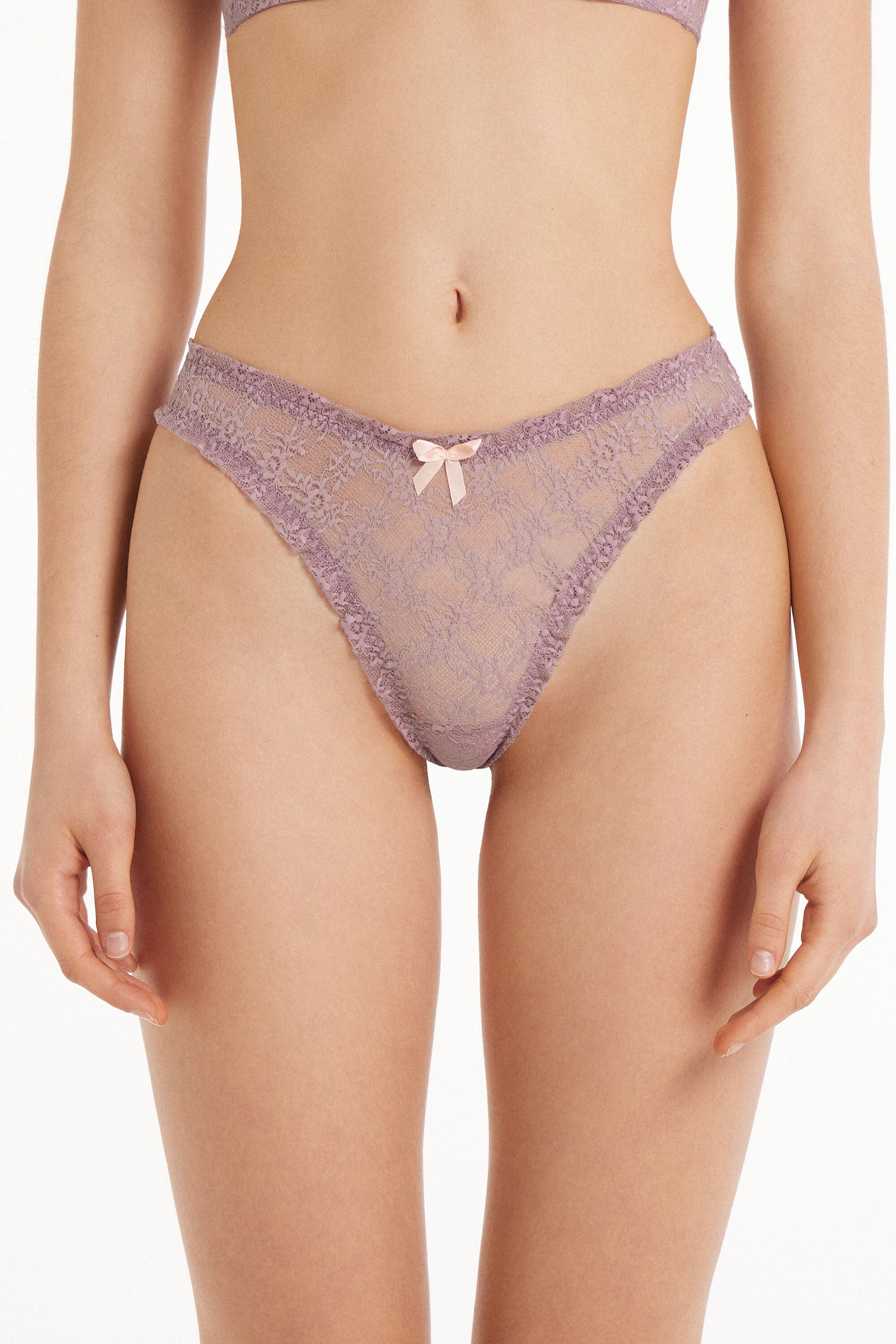 תחתונים ברזילאיים Soft Mauve Chiffon High-Cut