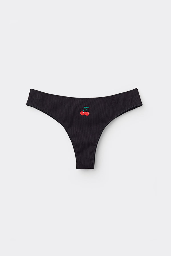 תחתוני כותנה ברזילאיים עם רקמת דובדבנים