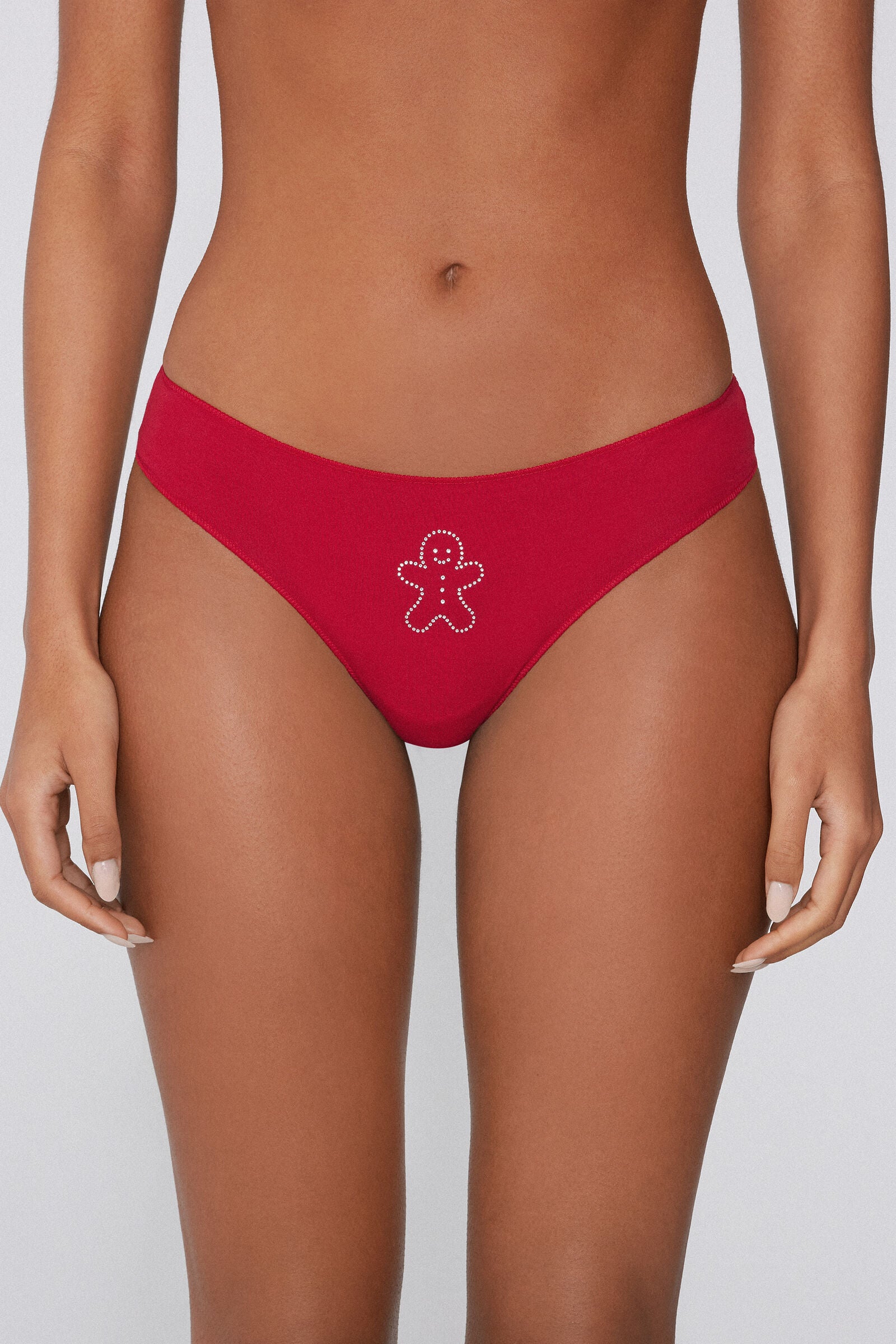 תחתוני כותנה ברזילאיים בעיטור אבני ריינסטון