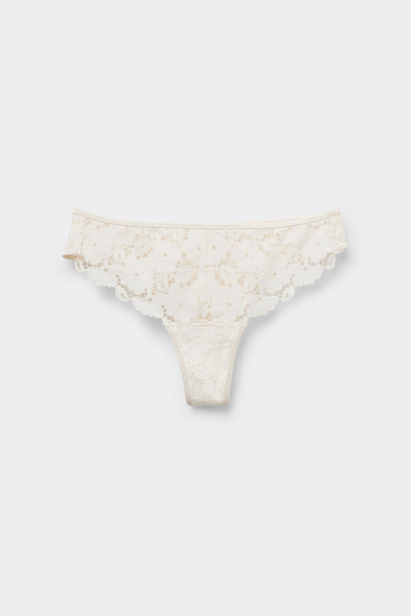 תחתוני תחרה ברזילאיים Ivory Bloom