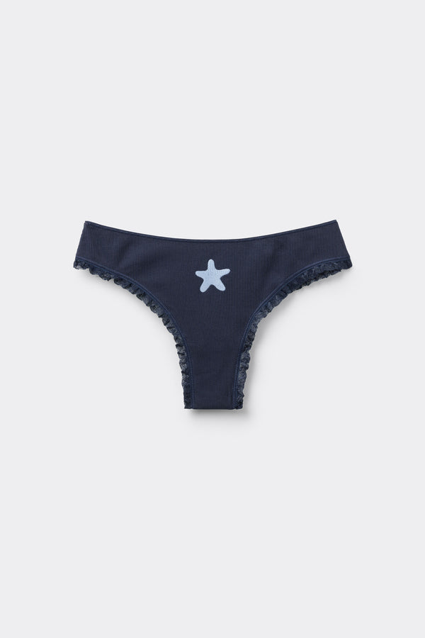 תחתוני ריב כותנה עם רקמה