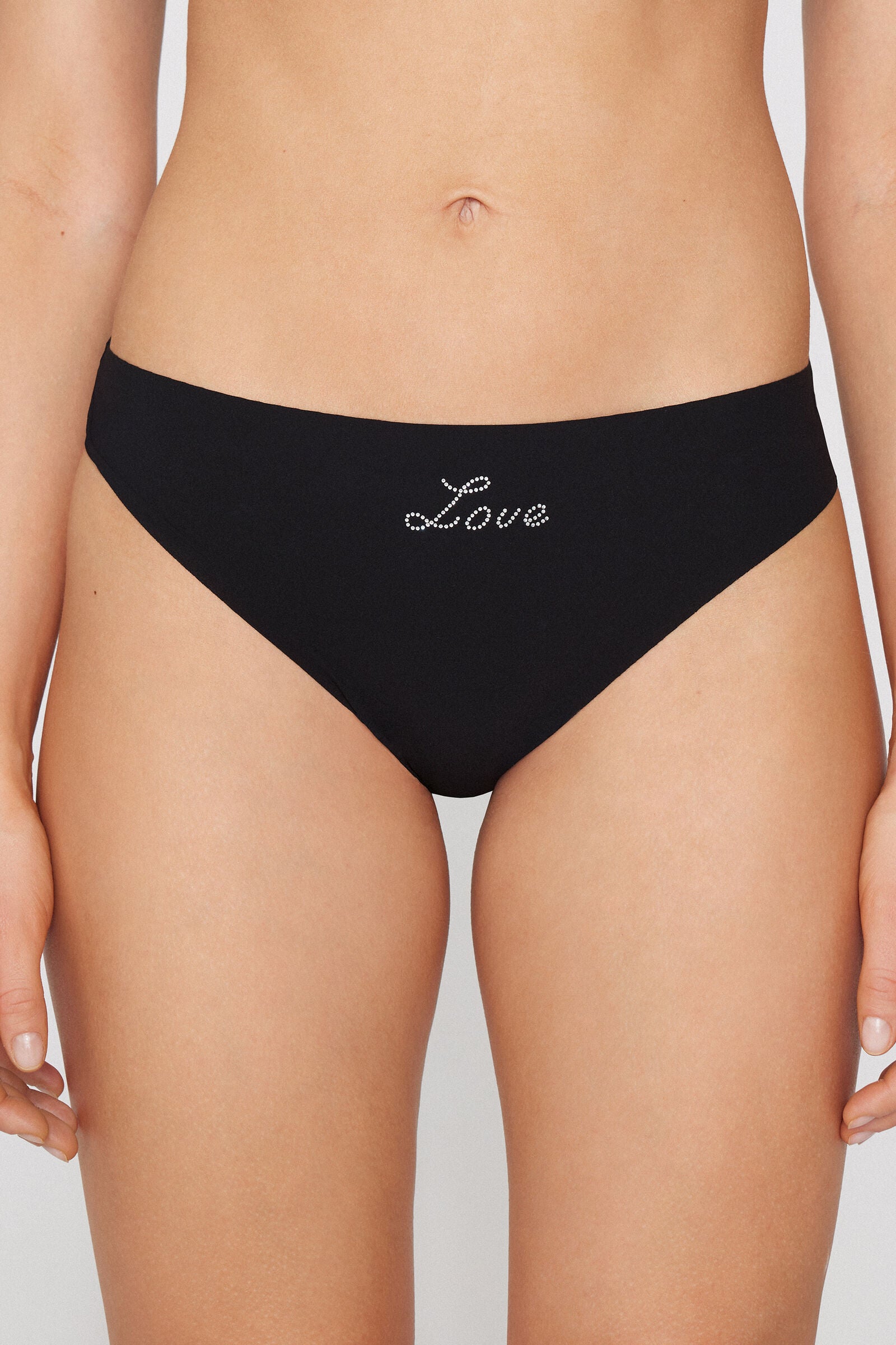 תחתוני כותנה ברזילאיים עם עיטור אבנים RHINESTONES