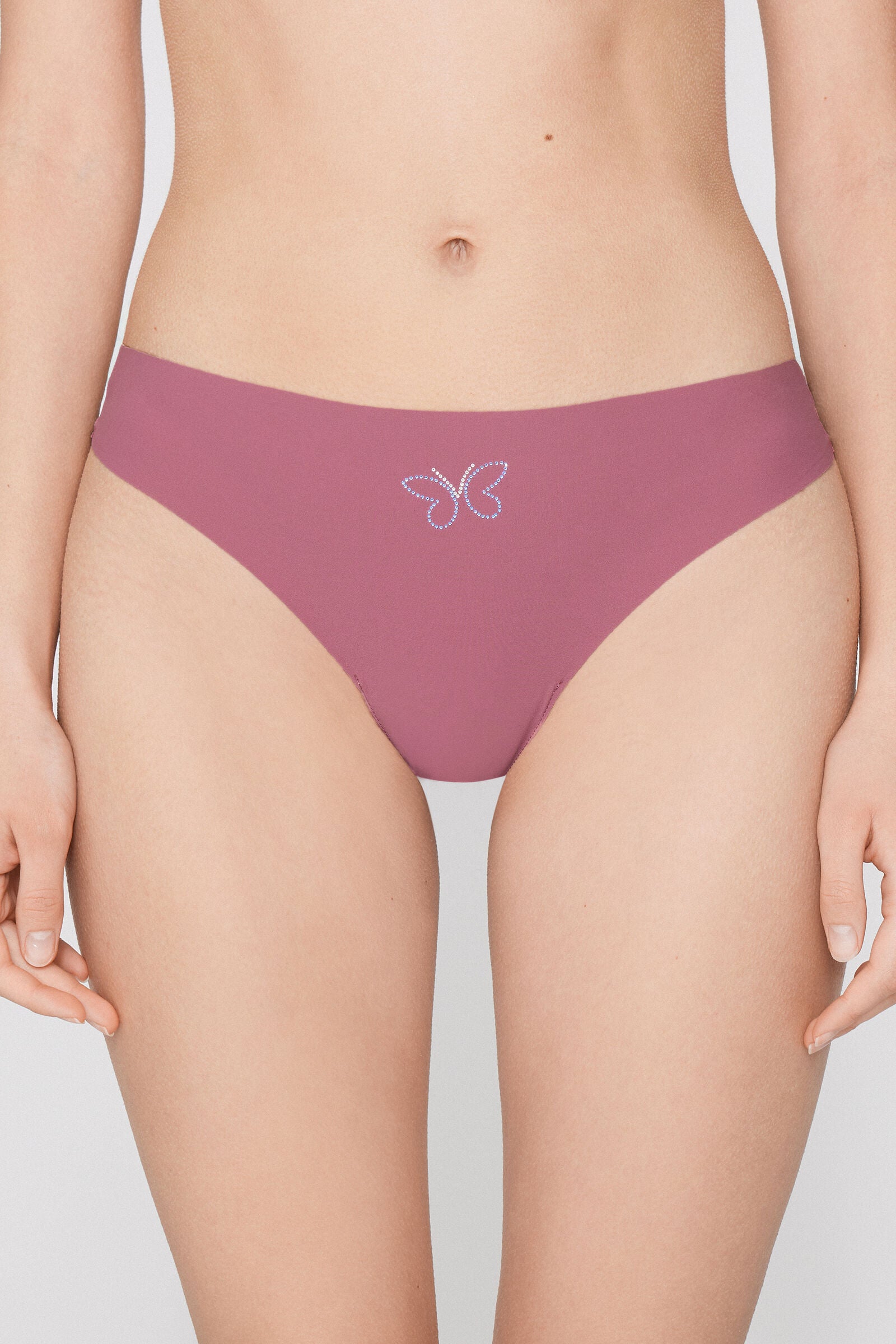 תחתוני כותנה ברזילאיים עם עיטור אבנים RHINESTONES