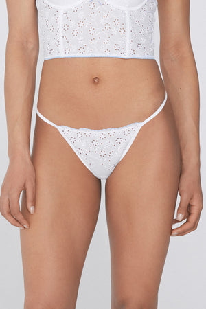 תחתוני חוטיני כותנה Broderie Anglaise