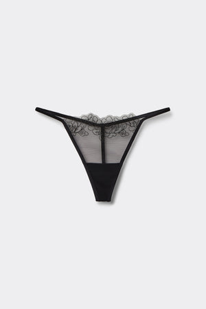 תחתוני חוטיני שיפון Fleur Noir