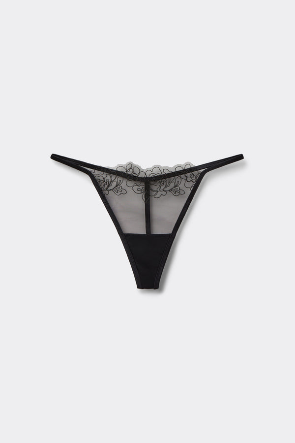 תחתוני חוטיני שיפון Fleur Noir