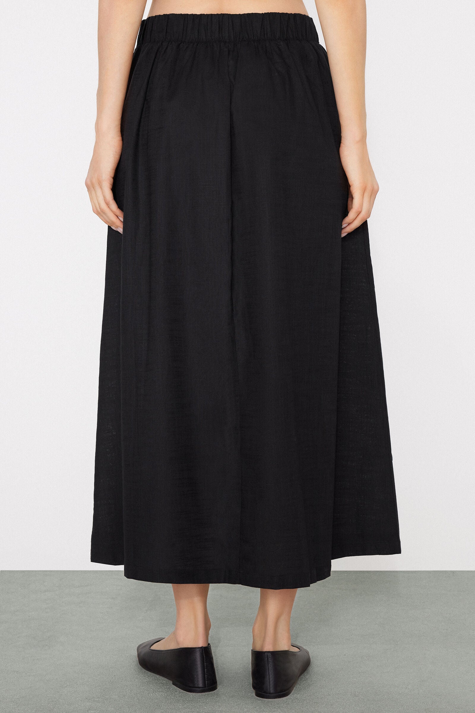 חצאית מקסי מבד קנבס כותנה