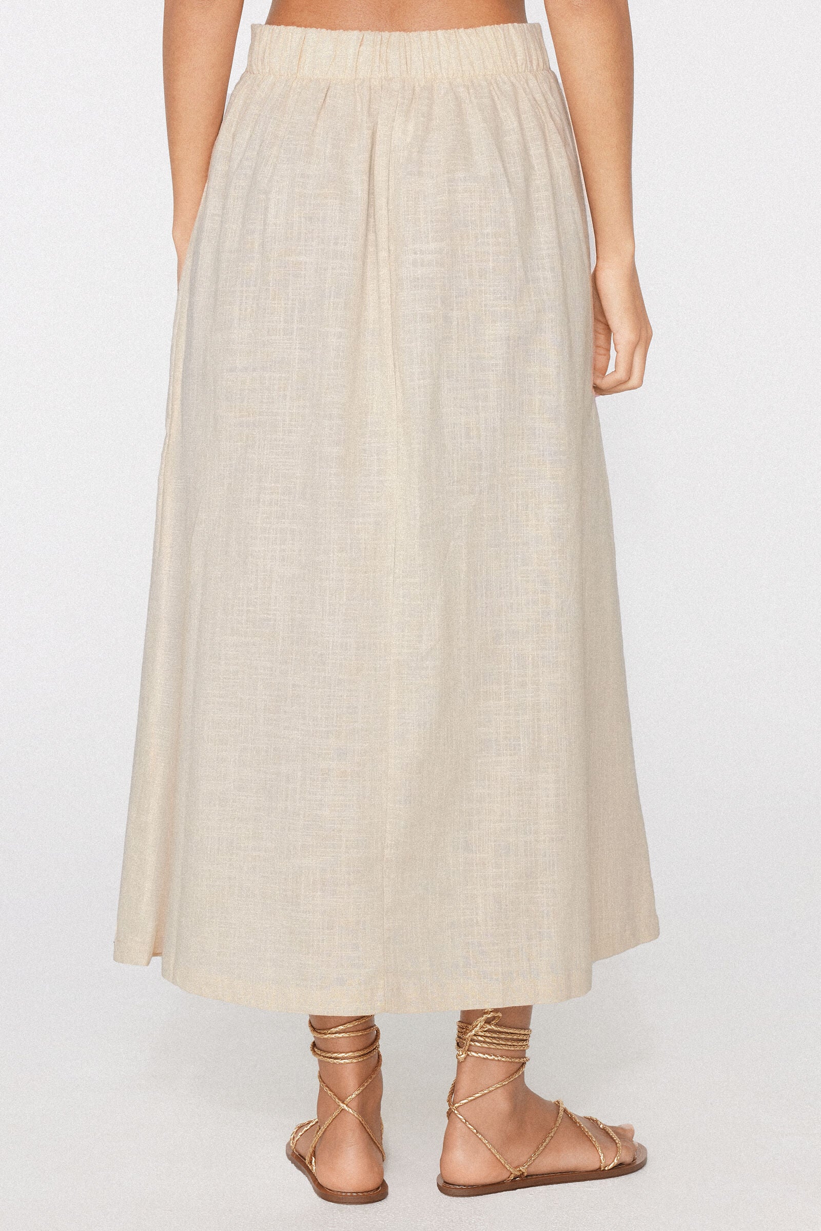 חצאית מקסי מבד קנבס כותנה