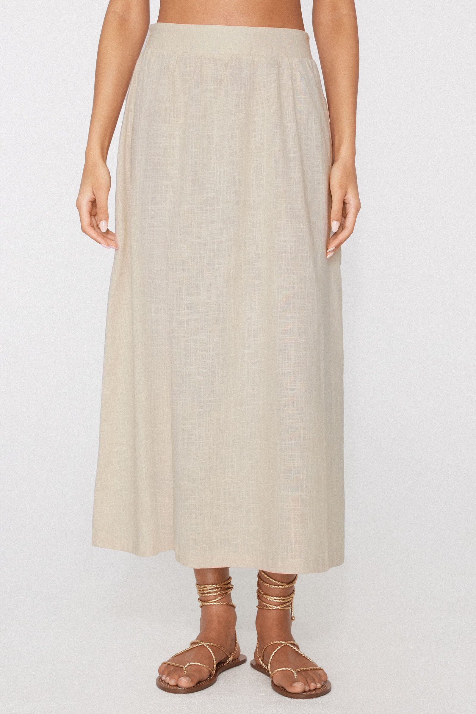 חצאית מקסי מבד קנבס כותנה