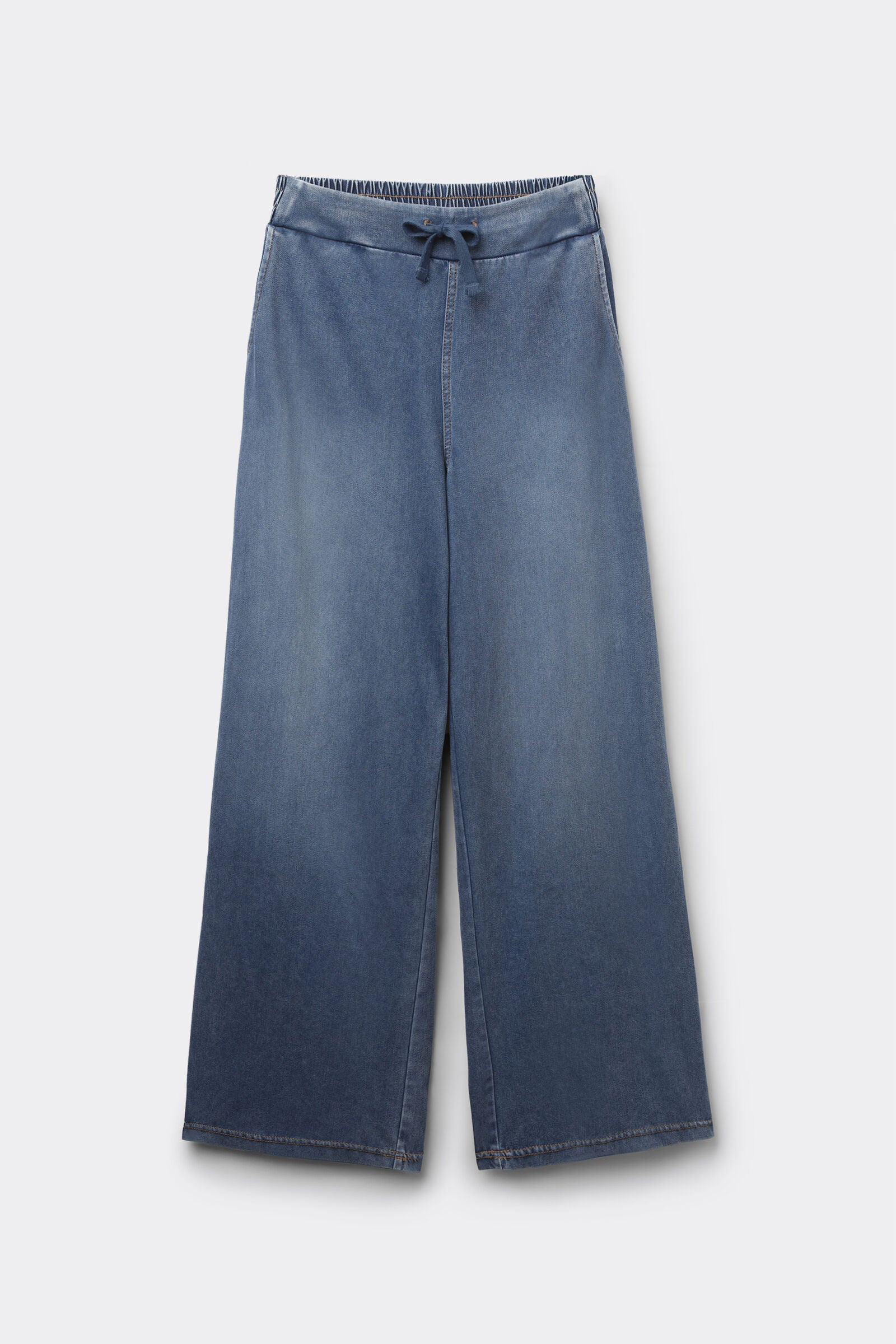 מכנסי טרנינג בגזרת רגל רחבה Stretch Denim