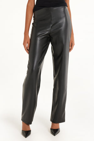 מכנסיים דמוי עור High-Waist