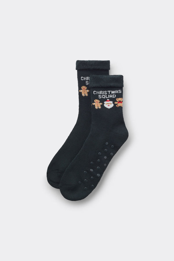 גרביים עבות נגד החלקה Christmas Print