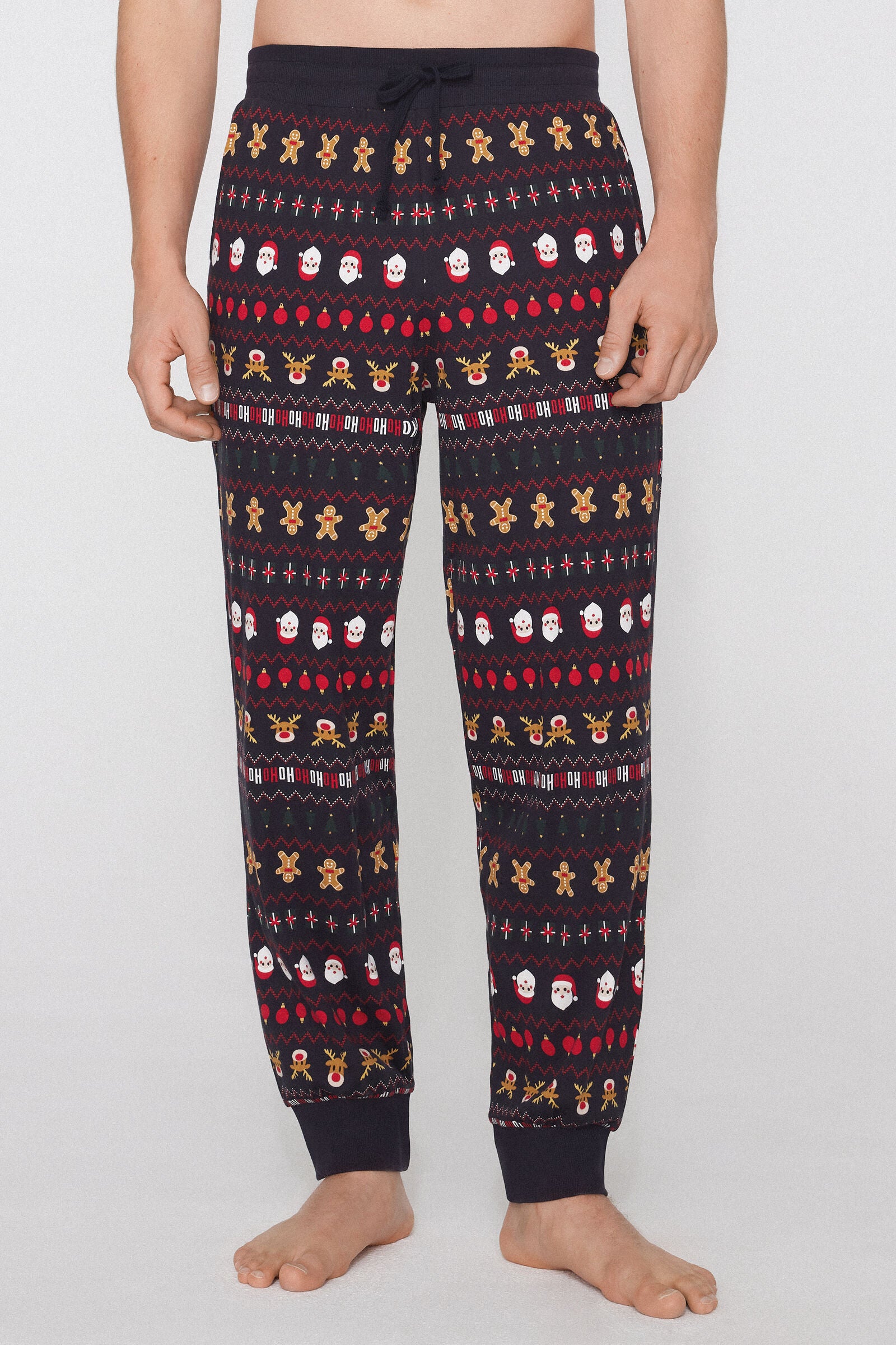 מכנסי פיג'מה בהדפס משבצות