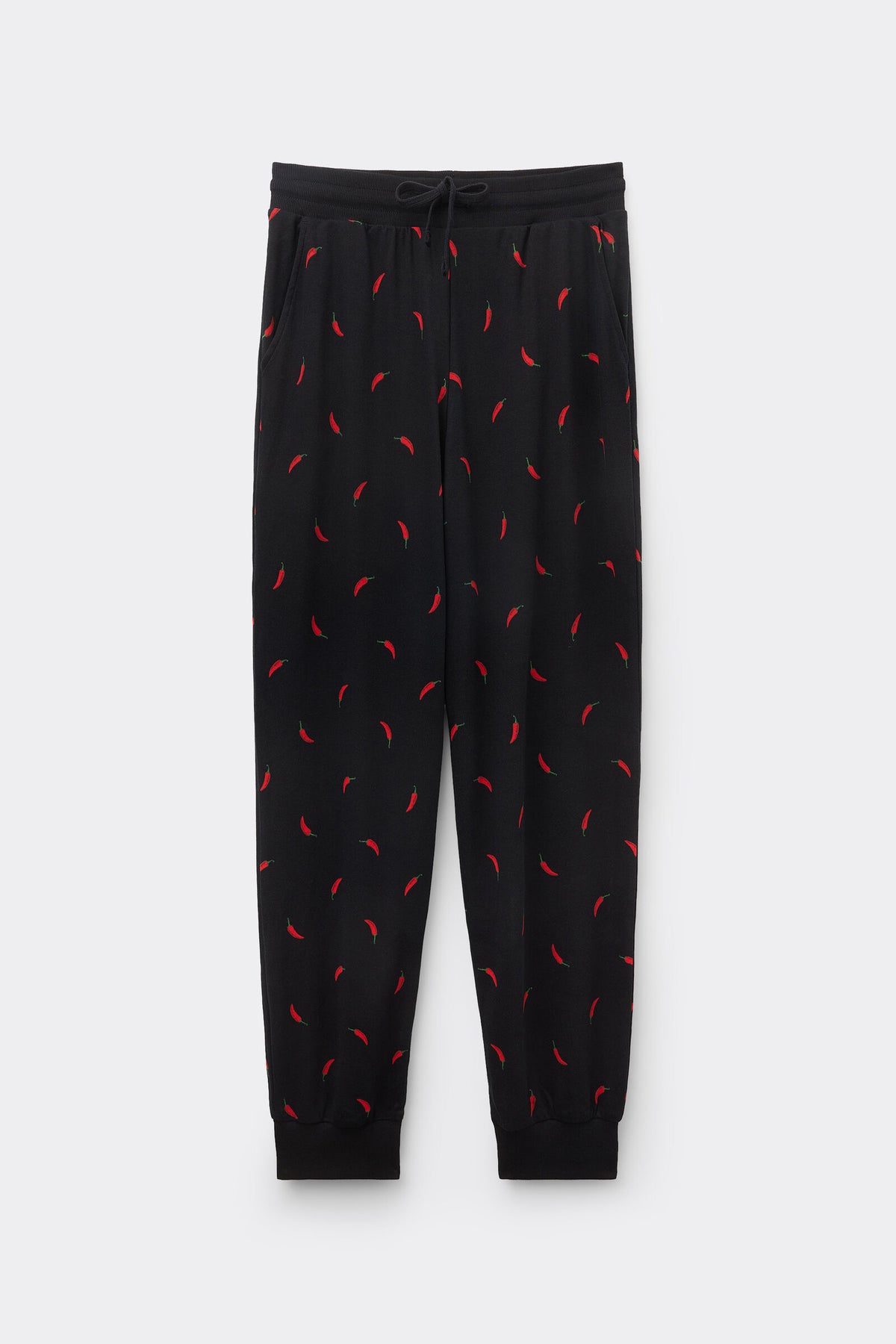 מכנסי טרנינג כותנה עבים עם הדפס