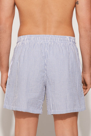 מכנסי בגד ים Crinkled Striped