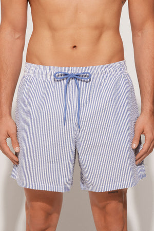 מכנסי בגד ים Crinkled Striped