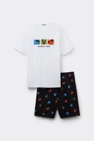 סט פיג'מה קצרה Summer Vibes