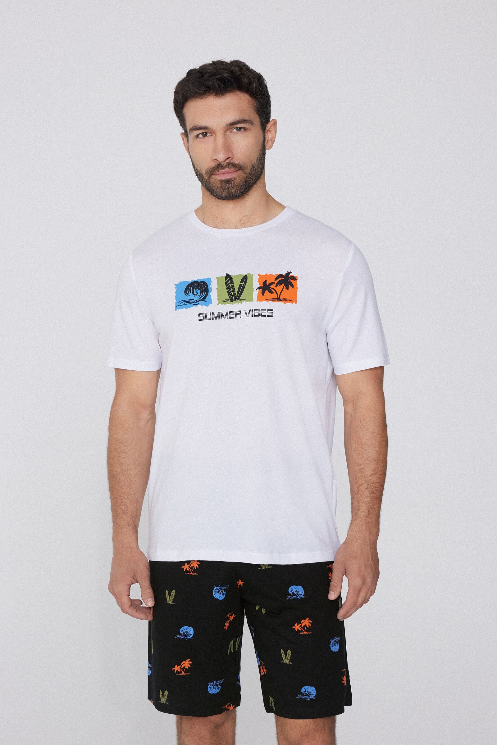 סט פיג'מה קצרה Summer Vibes