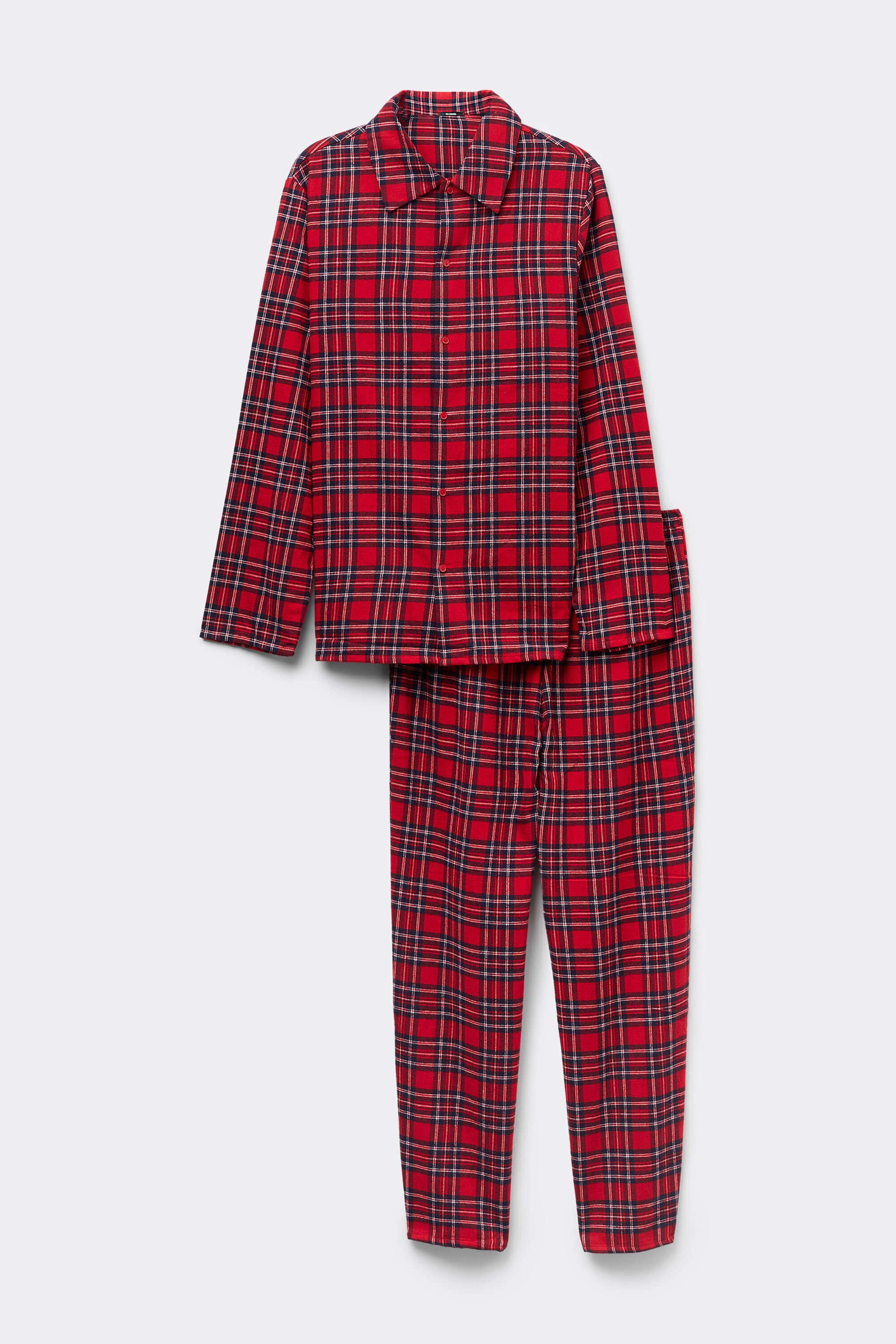 סט פיג'מה פלנל ארוכה Tartan