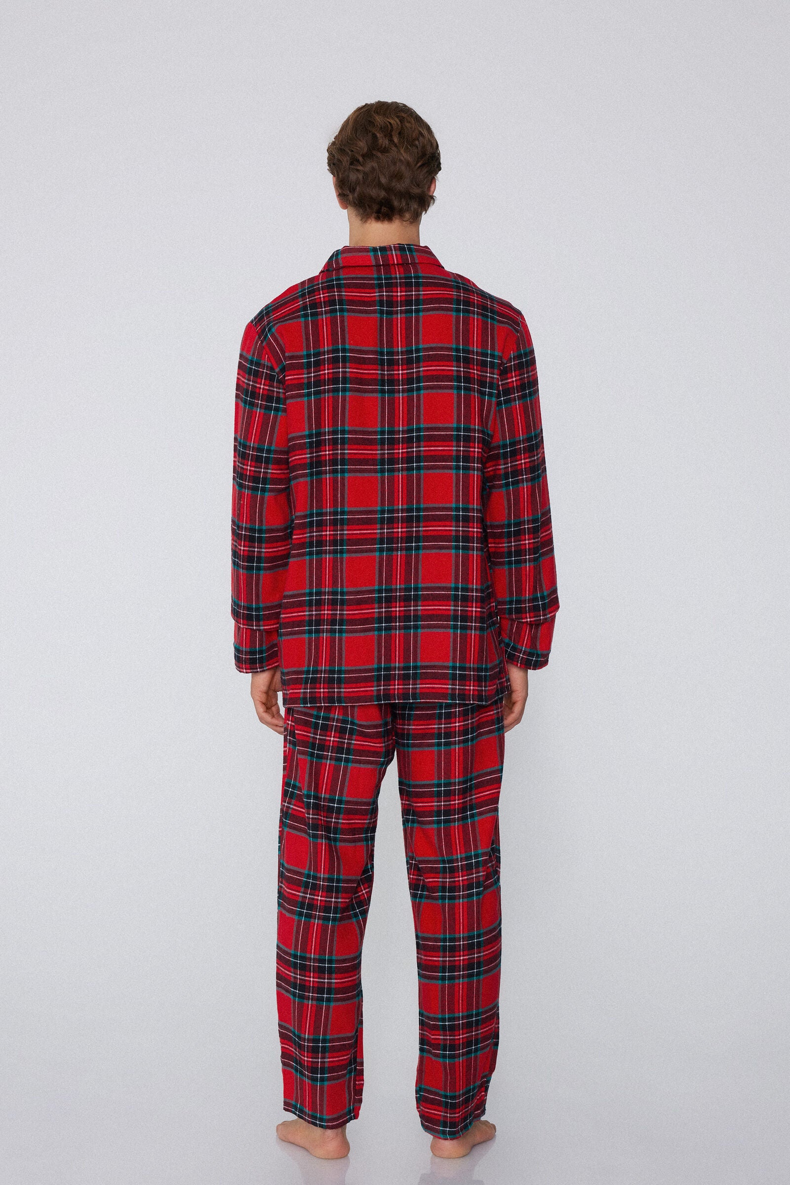 סט פיג'מה פלנל ארוכה Tartan