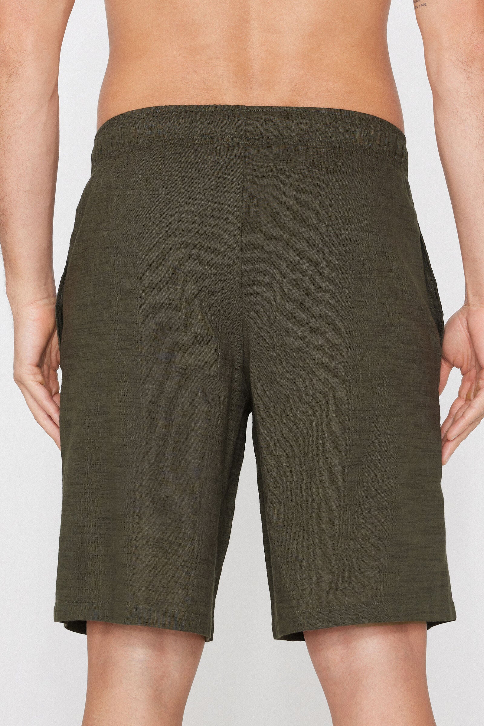 מכנסיים קצרים מבד קנבס כותנה