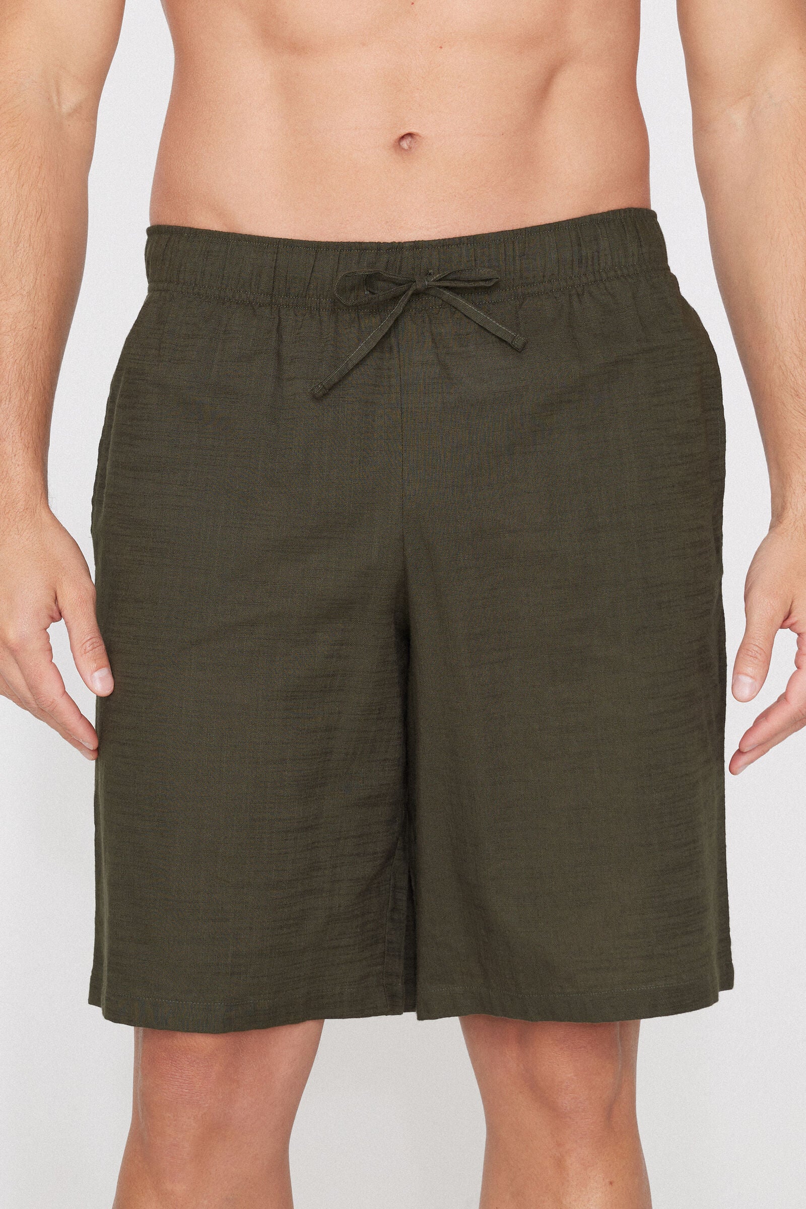 מכנסיים קצרים מבד קנבס כותנה