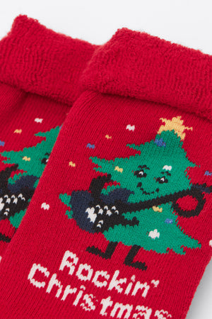 גרביים עבות נגד החלקה לגברים Christmas Print