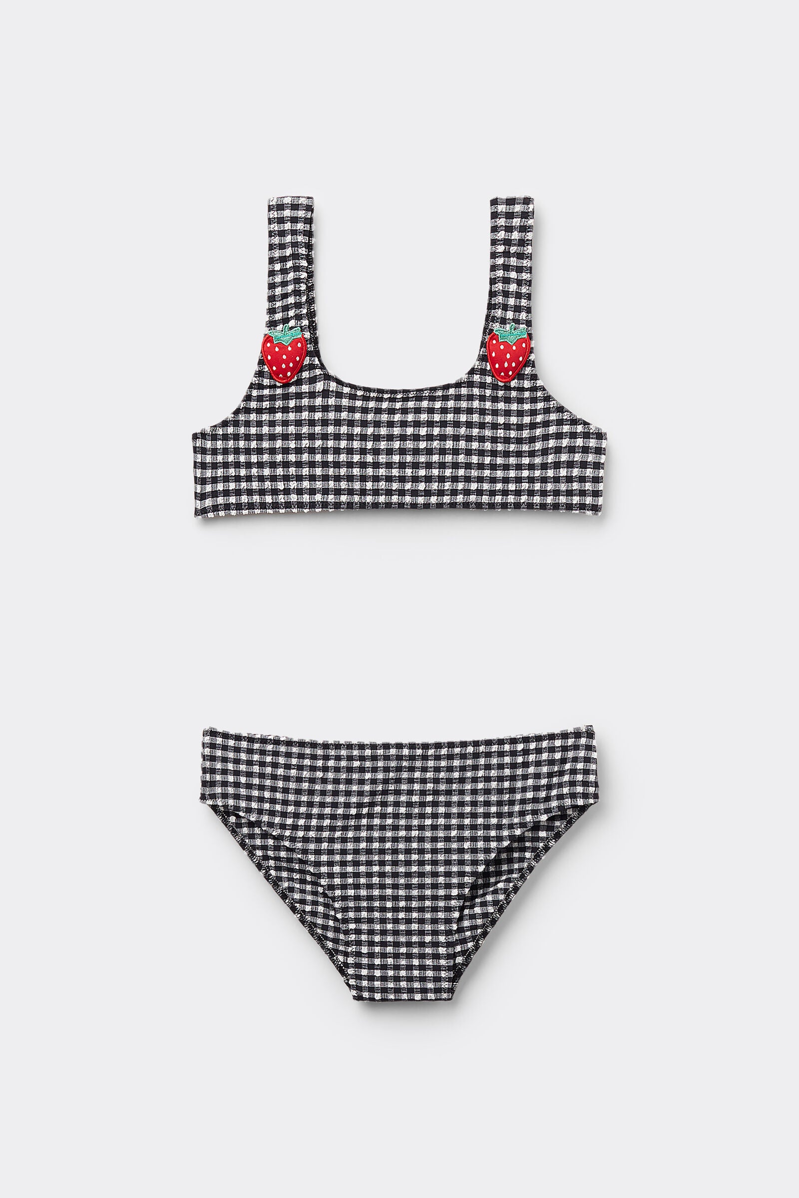 סט ביקיני עם הדפס Gingham