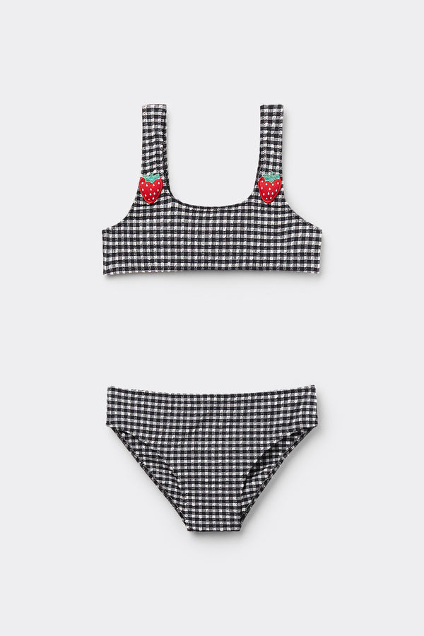 סט ביקיני עם הדפס Gingham
