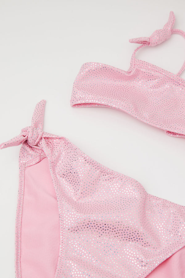 סט ביקיני לילדות Silver Polka Dot
