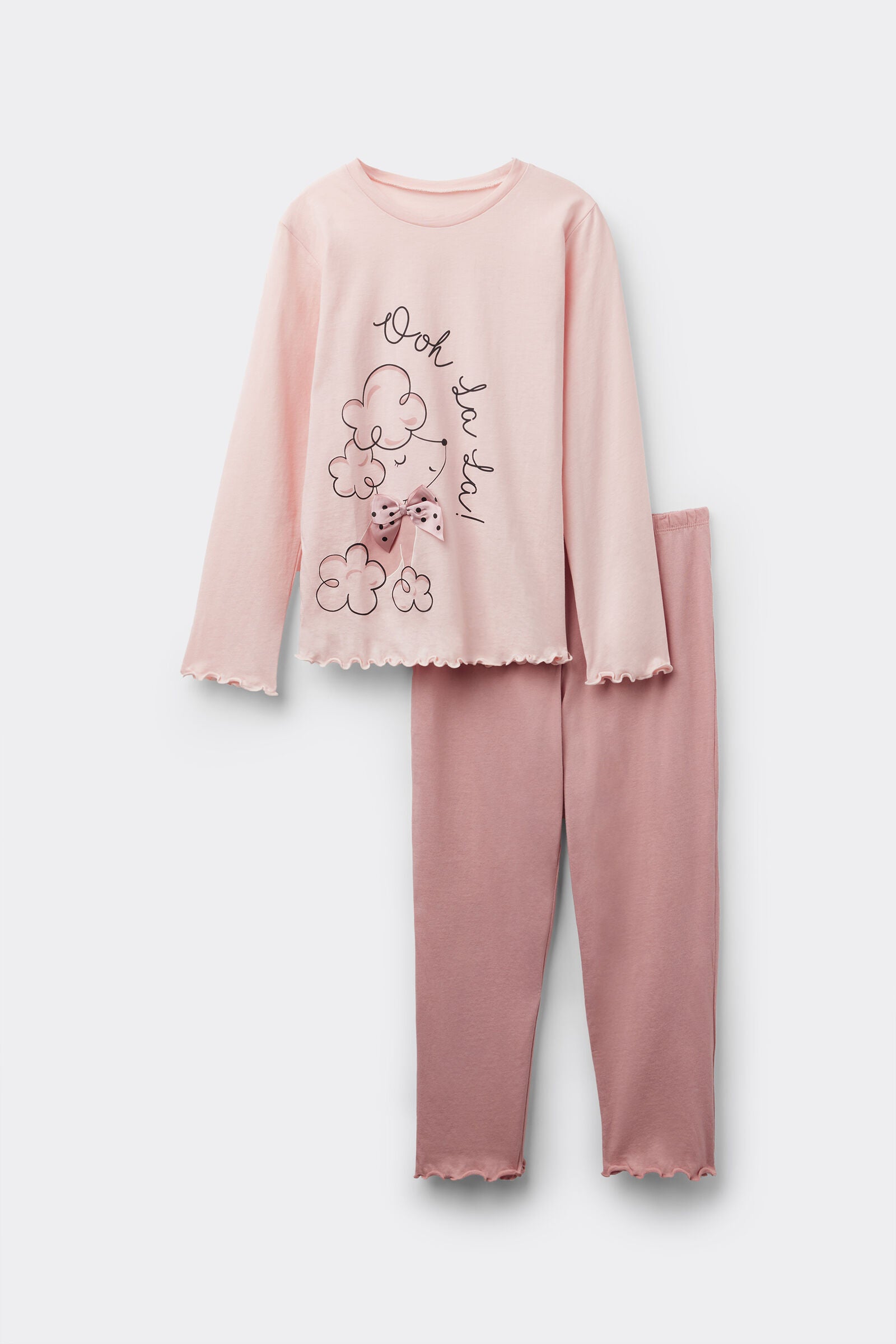 סט פיג'מה ויסקוזה לילדות Dog