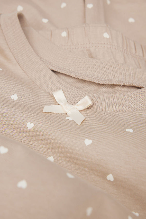 פיג'מה ארוכה Cotton with Small Heart Girls