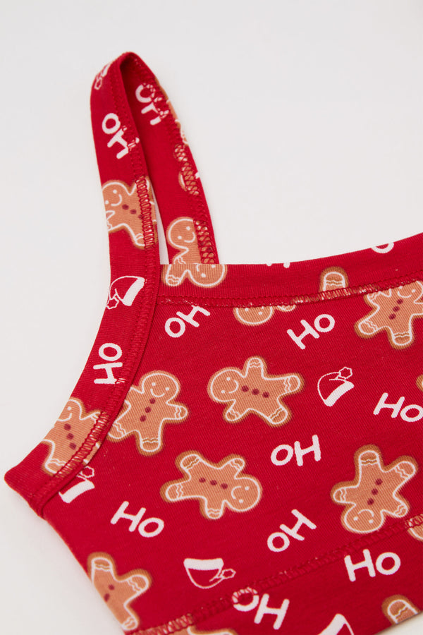 ברלט כותנה לבנות Christmas Print
