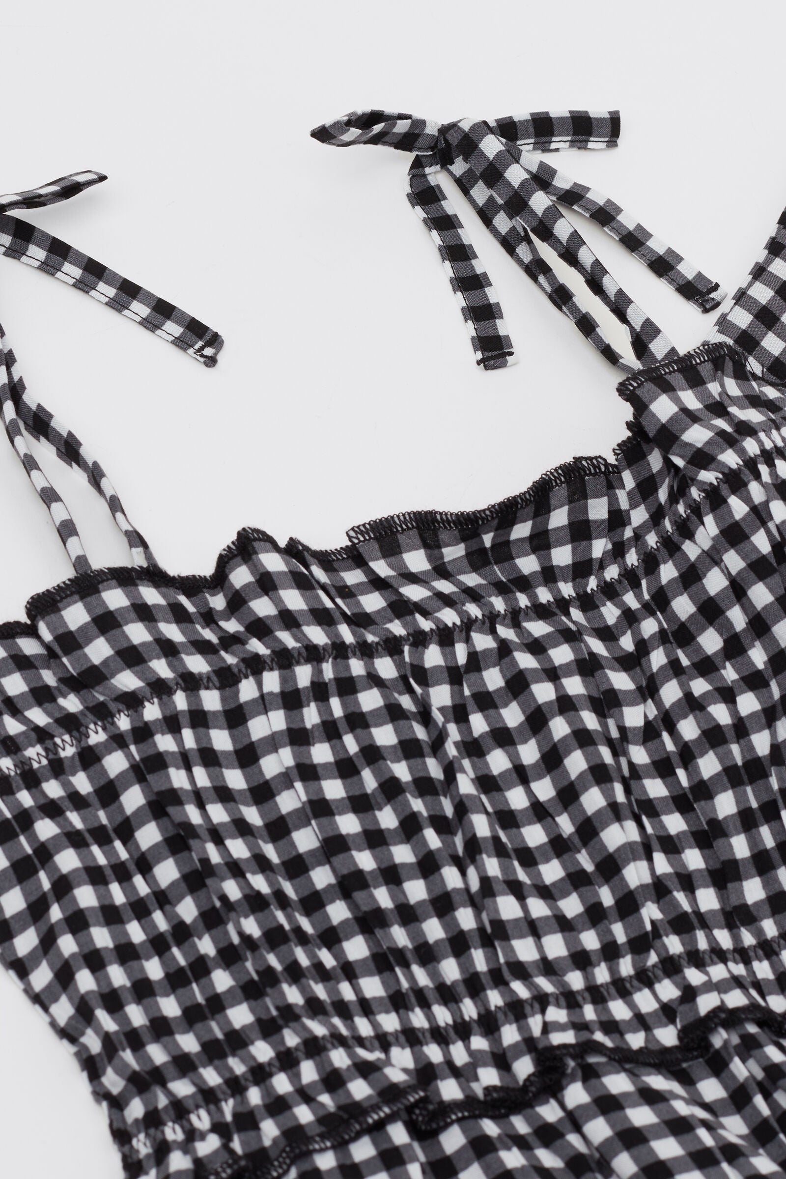 שמלת קנבס עם הדפס משבצות Gingham