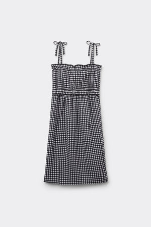 שמלת קנבס עם הדפס משבצות Gingham
