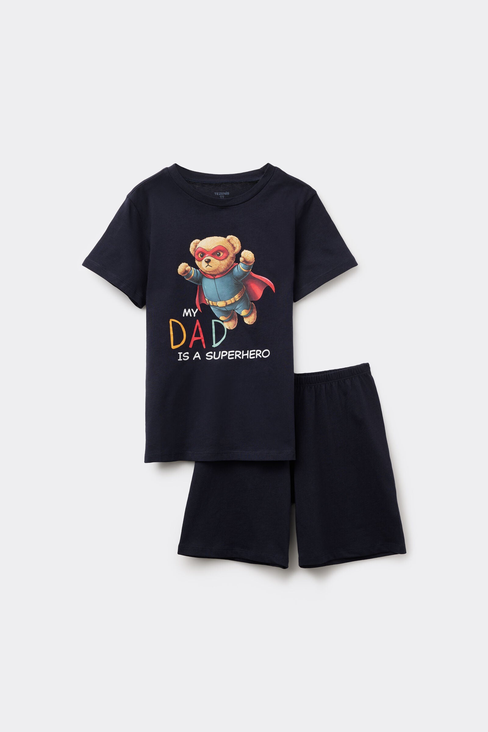 סט פיג'מת ג'רזי קצרה לבנים SUPER Hero Minime