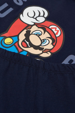 סט פיג’מה ארוכה מבד ג’רסי Super Mario