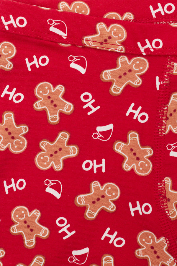 תחתוני בוקסר כותנה לבנים Christmas Print
