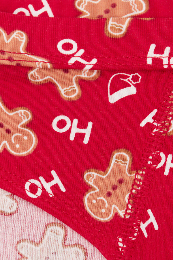 תחתוני כותנה לבנים Christmas Print