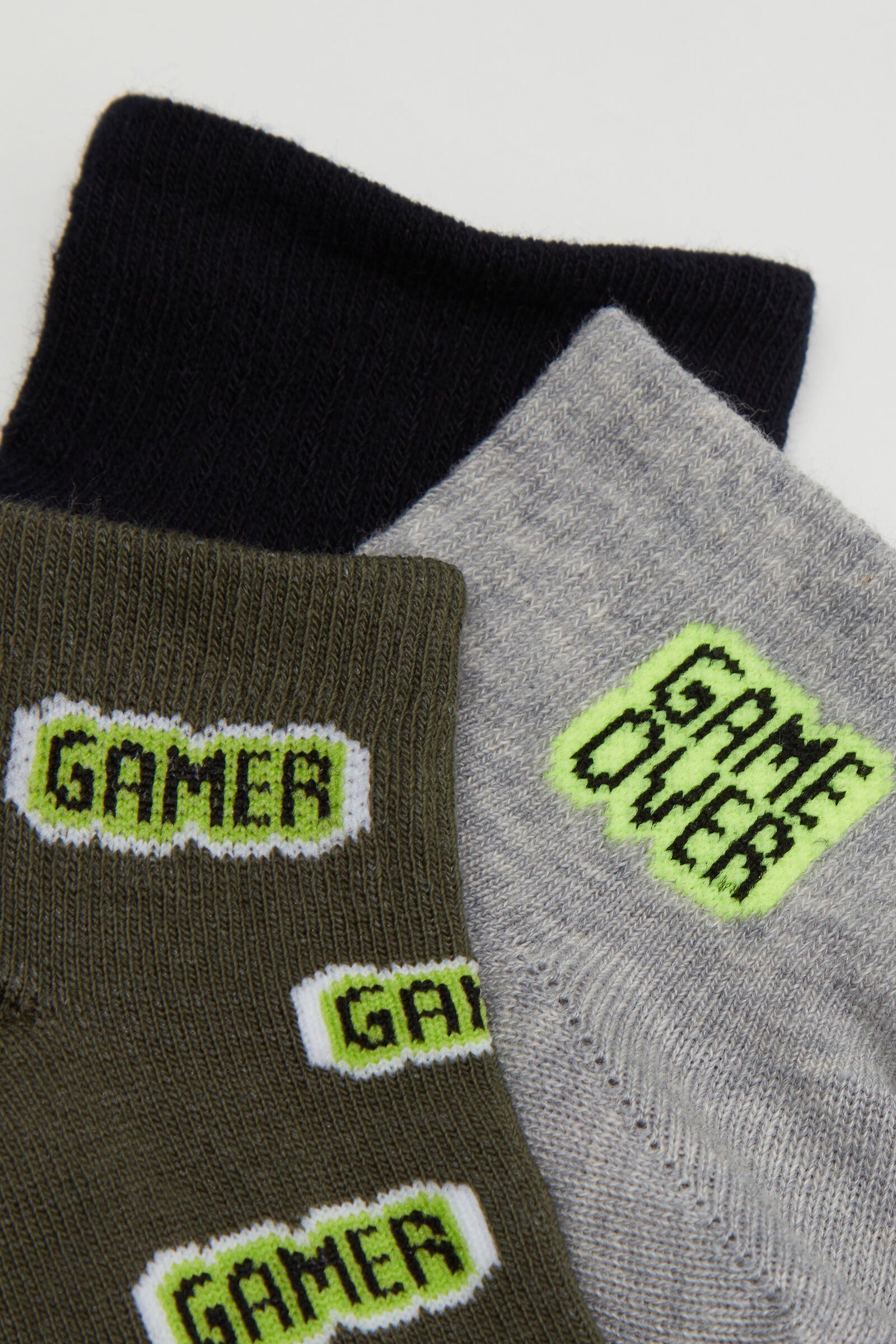 מארז 3 זוגות גרבי כותנה עם כיתוב