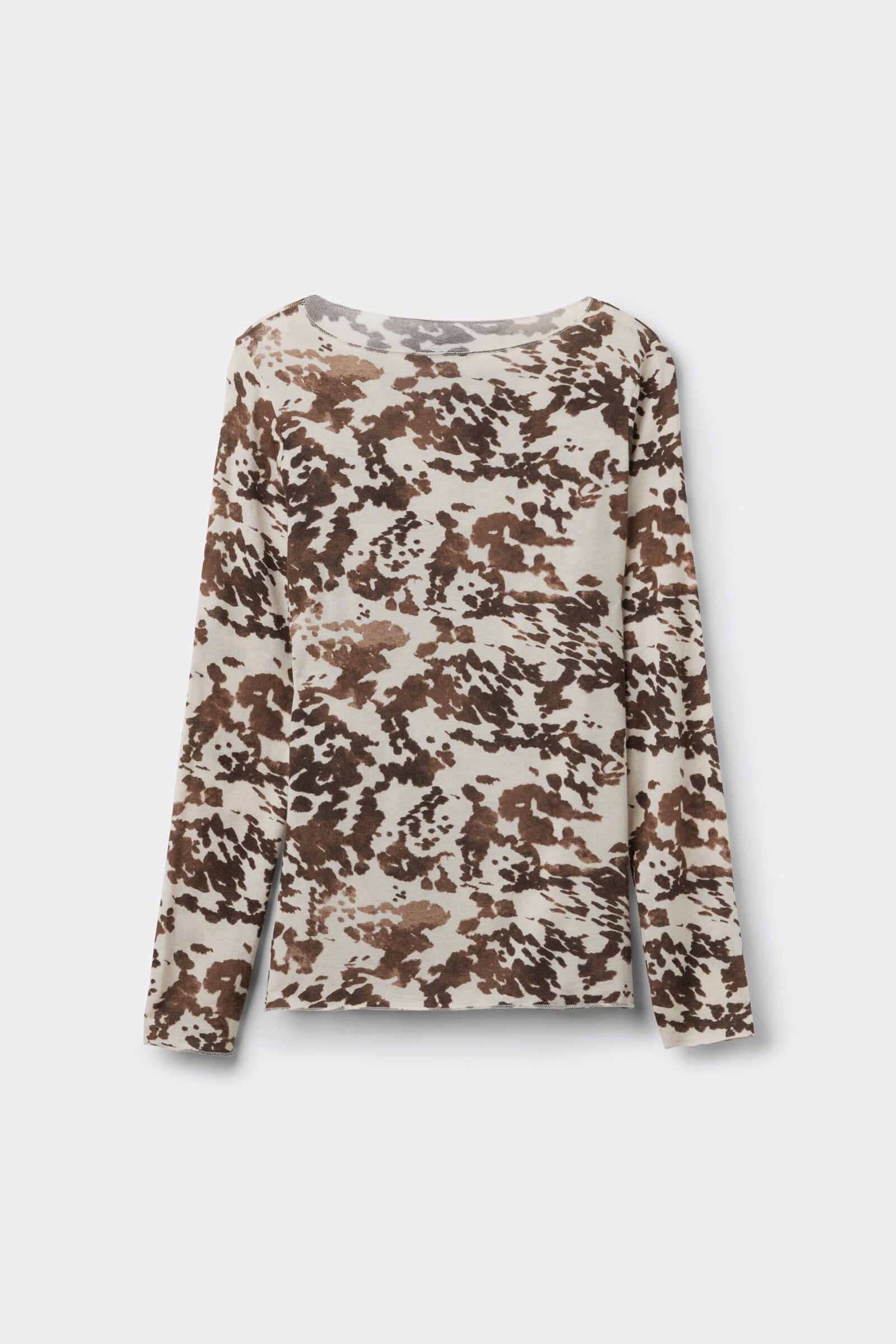 חולצה ארוכה Ultralight Modal and Cashmere בהדפס פרה