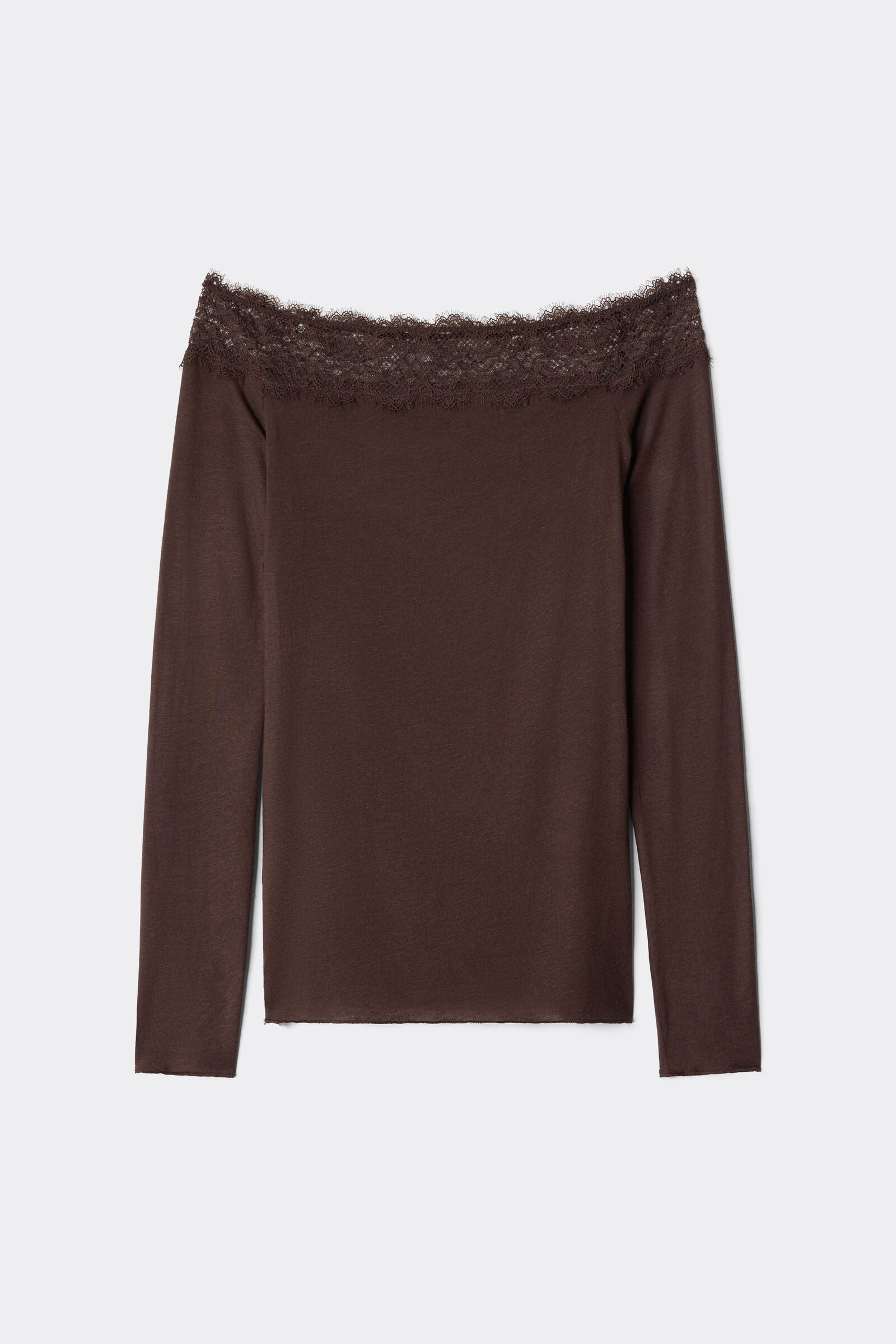 חולצת אוף שולדרס Ultralight קשמיר בגימור תחרה