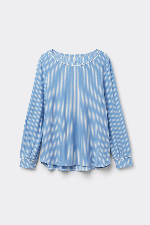 חולצה ארוכה מפתח סירה Oxford Stripes