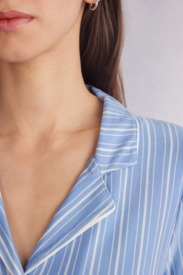 חולצה מכופתרת קצרה Oxford Stripes