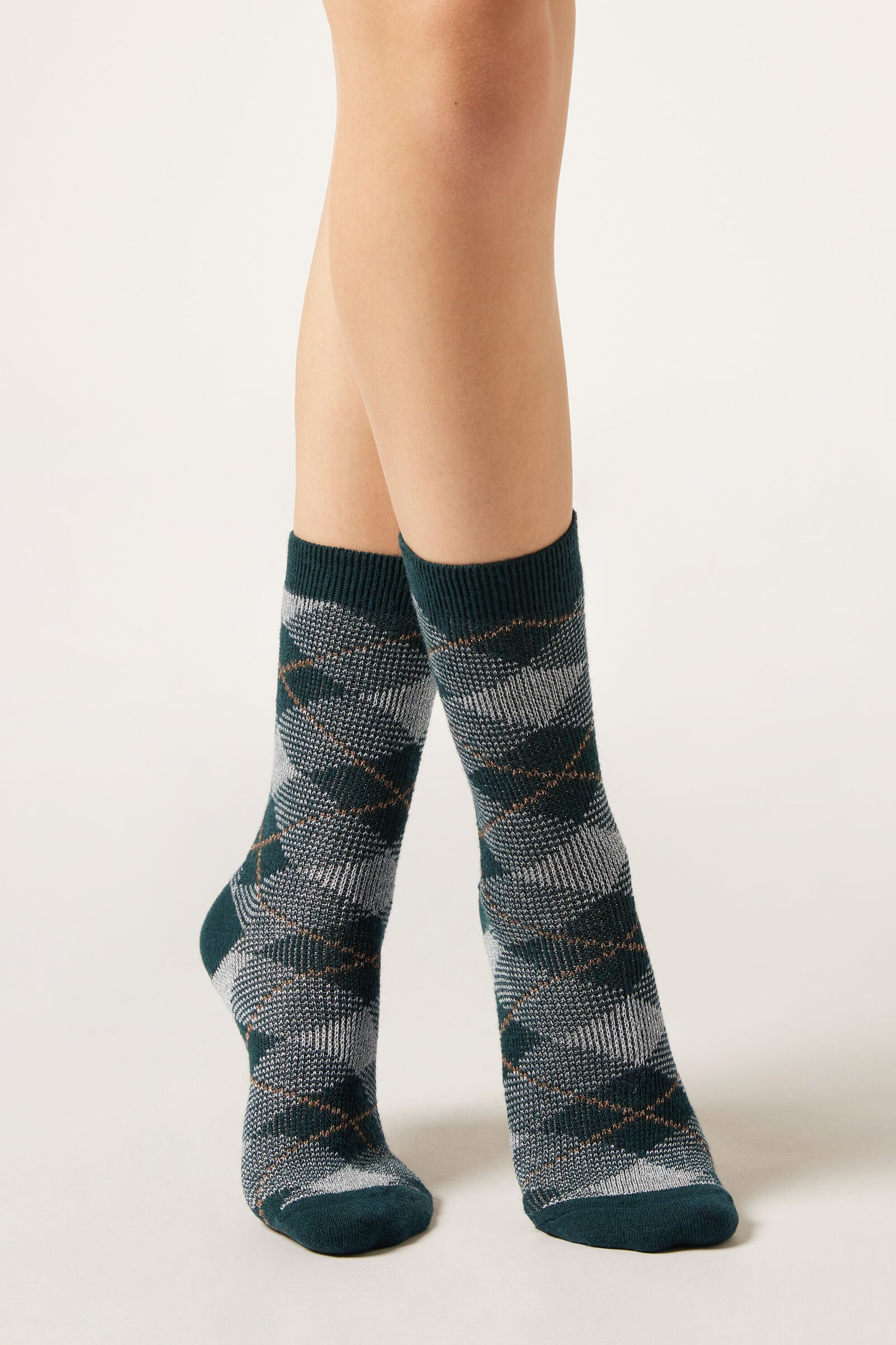 גרבי קשמיר עם משבצות Tartan