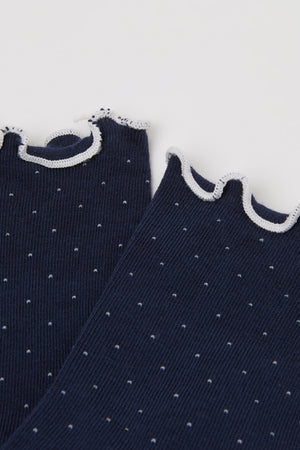 גרביים עם סיומת מסולסלת Micro Polka Dot